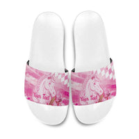 Kentucky Horse Racing Oaks Personalized Slide Sandals Filly Lily Flowers Pink Out