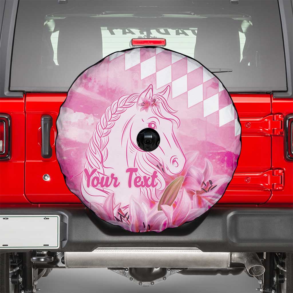 Kentucky Horse Racing Oaks Personalized Spare Tire Cover Filly Lily Flowers Pink Out