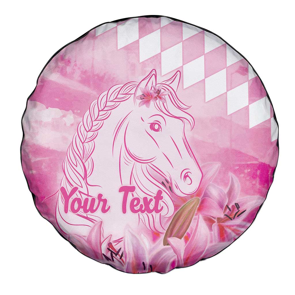 Kentucky Horse Racing Oaks Personalized Spare Tire Cover Filly Lily Flowers Pink Out