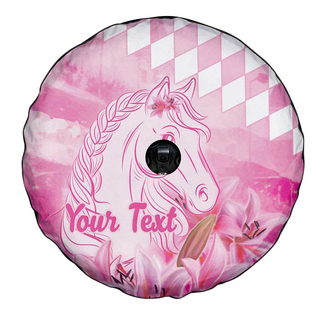 Kentucky Horse Racing Oaks Personalized Spare Tire Cover Filly Lily Flowers Pink Out