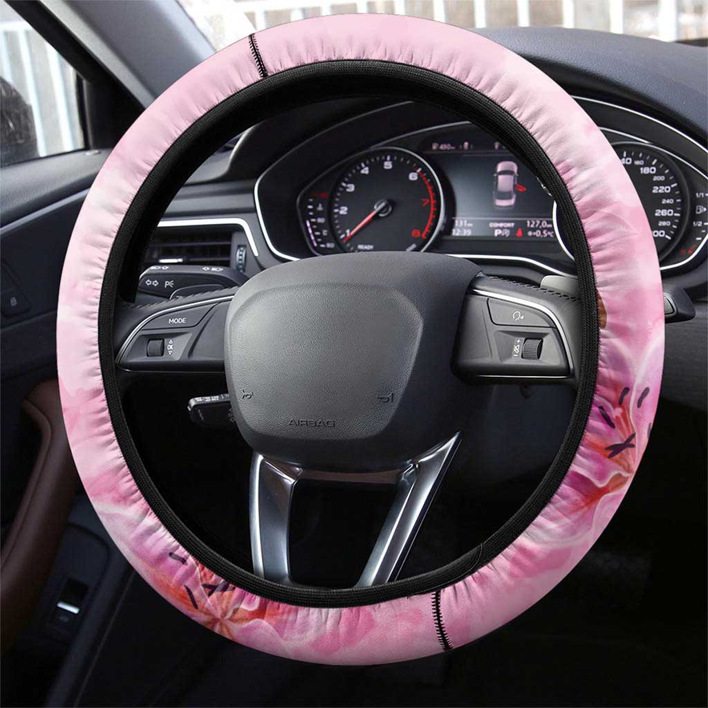 Kentucky Horse Racing Oaks Steering Wheel Cover Filly Lily Flowers Pink Out