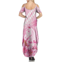 Kentucky Horse Racing Oaks Personalized Summer Maxi Dress Filly Lily Flowers Pink Out
