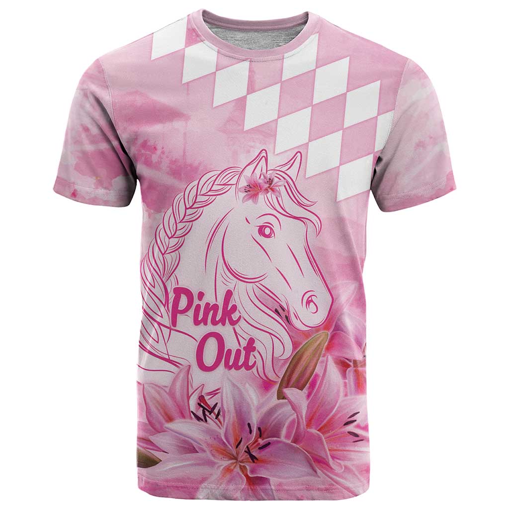 Kentucky Horse Racing Oaks Personalized T Shirt Filly Lily Flowers Pink Out