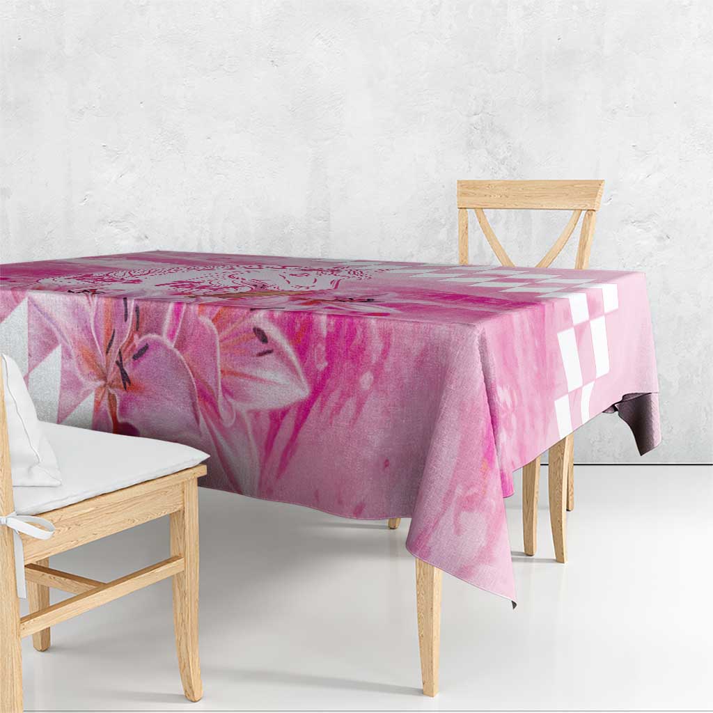 Kentucky Horse Racing Oaks Personalized Tablecloth Filly Lily Flowers Pink Out