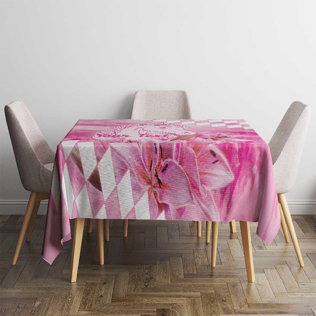 Kentucky Horse Racing Oaks Personalized Tablecloth Filly Lily Flowers Pink Out