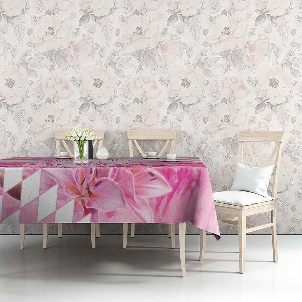Kentucky Horse Racing Oaks Personalized Tablecloth Filly Lily Flowers Pink Out