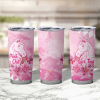 Kentucky Horse Racing Oaks Personalized Tumbler Cup Filly Lily Flowers Pink Out