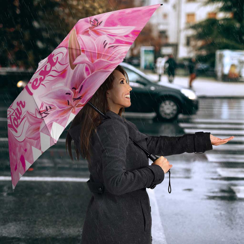 Kentucky Horse Racing Oaks Personalized Umbrella Filly Lily Flowers Pink Out