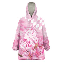 Kentucky Horse Racing Oaks Personalized Wearable Blanket Hoodie Filly Lily Flowers Pink Out