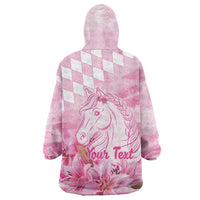 Kentucky Horse Racing Oaks Personalized Wearable Blanket Hoodie Filly Lily Flowers Pink Out