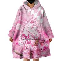 Kentucky Horse Racing Oaks Personalized Wearable Blanket Hoodie Filly Lily Flowers Pink Out