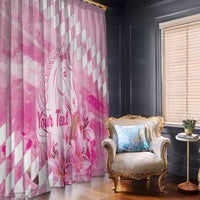Kentucky Horse Racing Oaks Personalized Window Curtain Filly Lily Flowers Pink Out