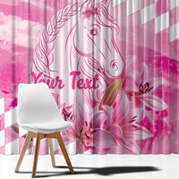 Kentucky Horse Racing Oaks Personalized Window Curtain Filly Lily Flowers Pink Out