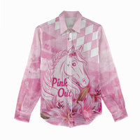 Kentucky Horse Racing Oaks Personalized Women Casual Shirt Filly Lily Flowers Pink Out
