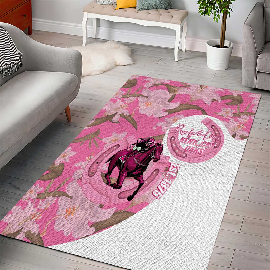 Kentucky Horse Racing Oaks Area Rug Est 1875 Run For The Lilies