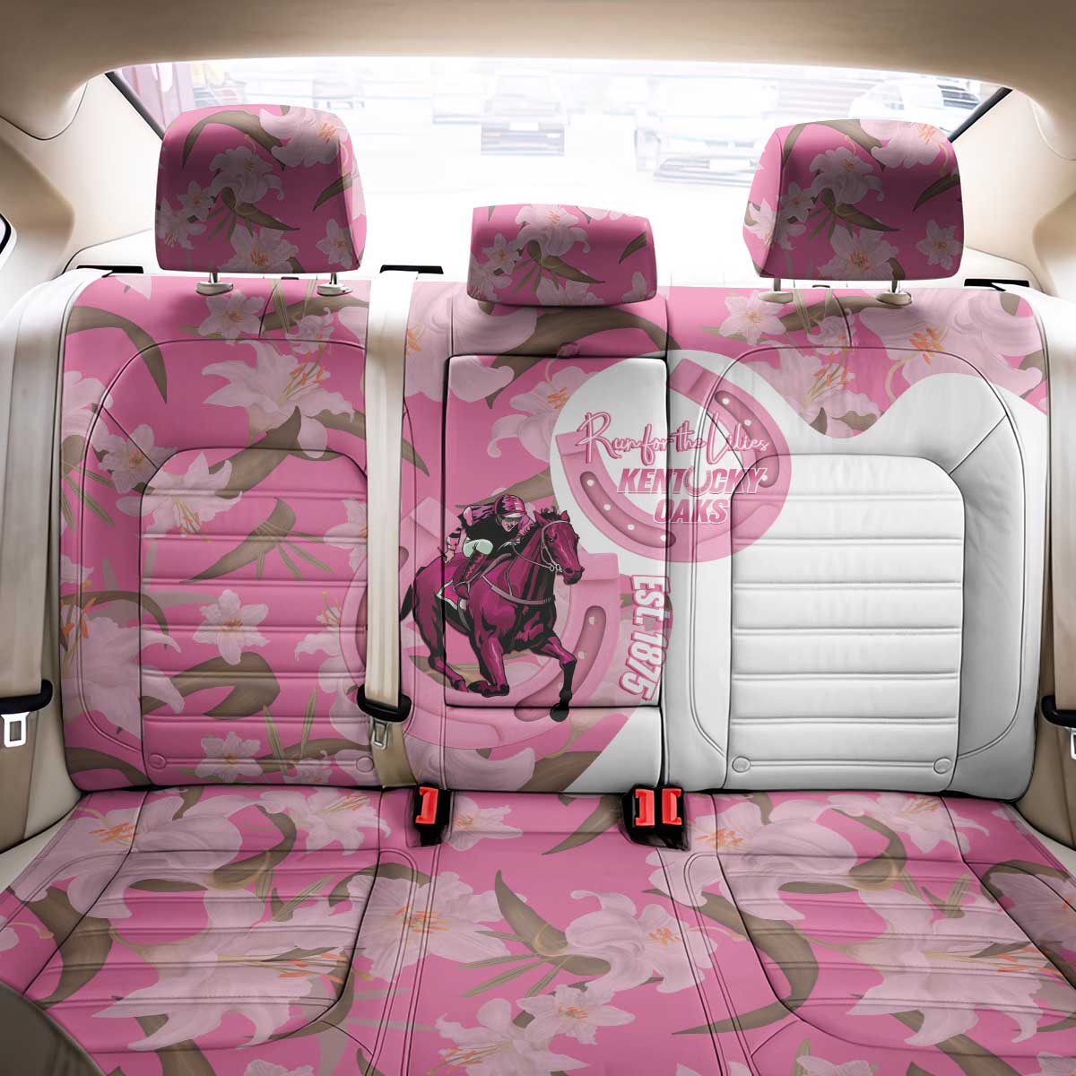 Kentucky Horse Racing Oaks Back Car Seat Cover Est 1875 Run For The Lilies