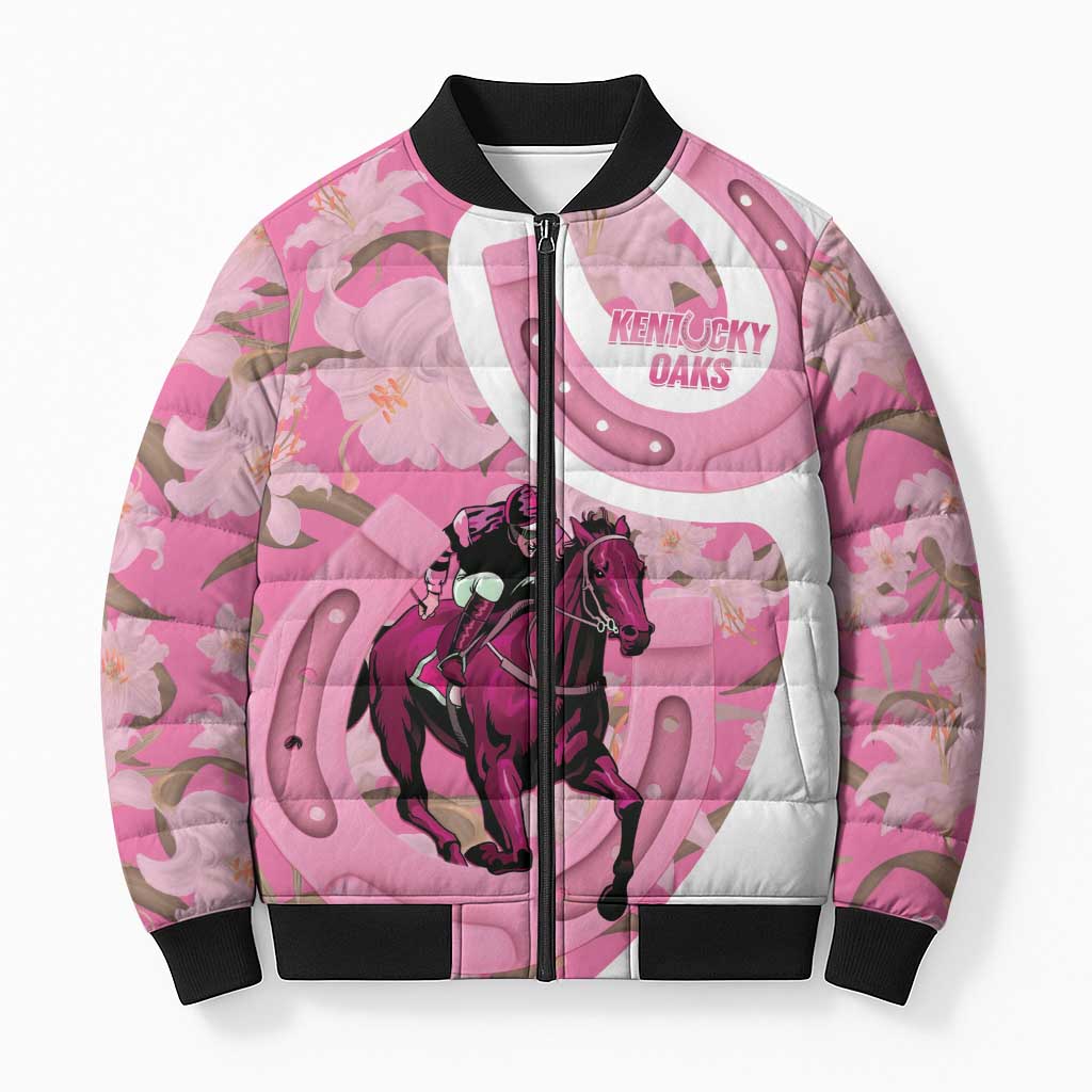 Kentucky Horse Racing Oaks Bomber Puffer Jacket Est 1875 Run For The Lilies