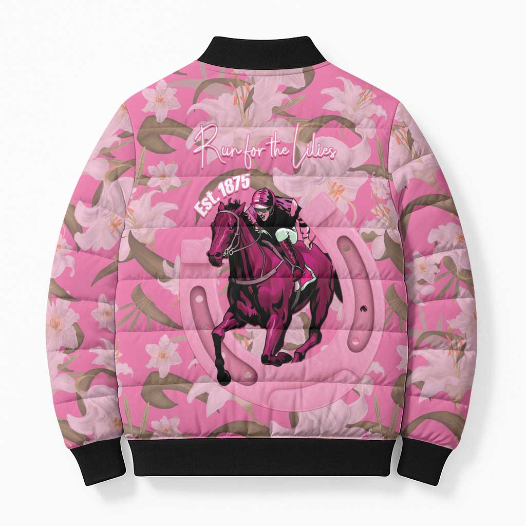Kentucky Horse Racing Oaks Bomber Puffer Jacket Est 1875 Run For The Lilies