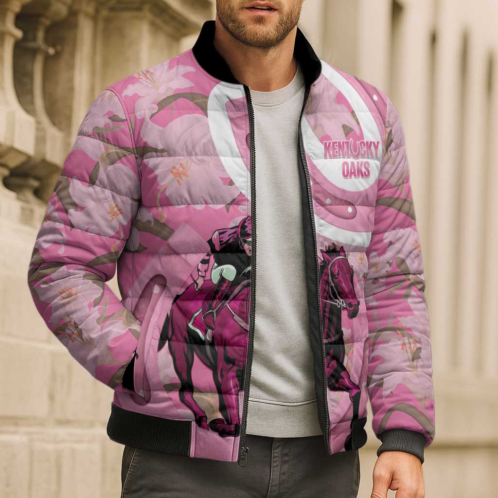 Kentucky Horse Racing Oaks Bomber Puffer Jacket Est 1875 Run For The Lilies