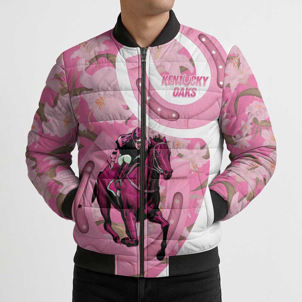 Kentucky Horse Racing Oaks Bomber Puffer Jacket Est 1875 Run For The Lilies