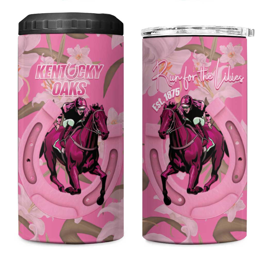 Kentucky Horse Racing Oaks 4 in 1 Can Cooler Tumbler Est 1875 Run For The Lilies