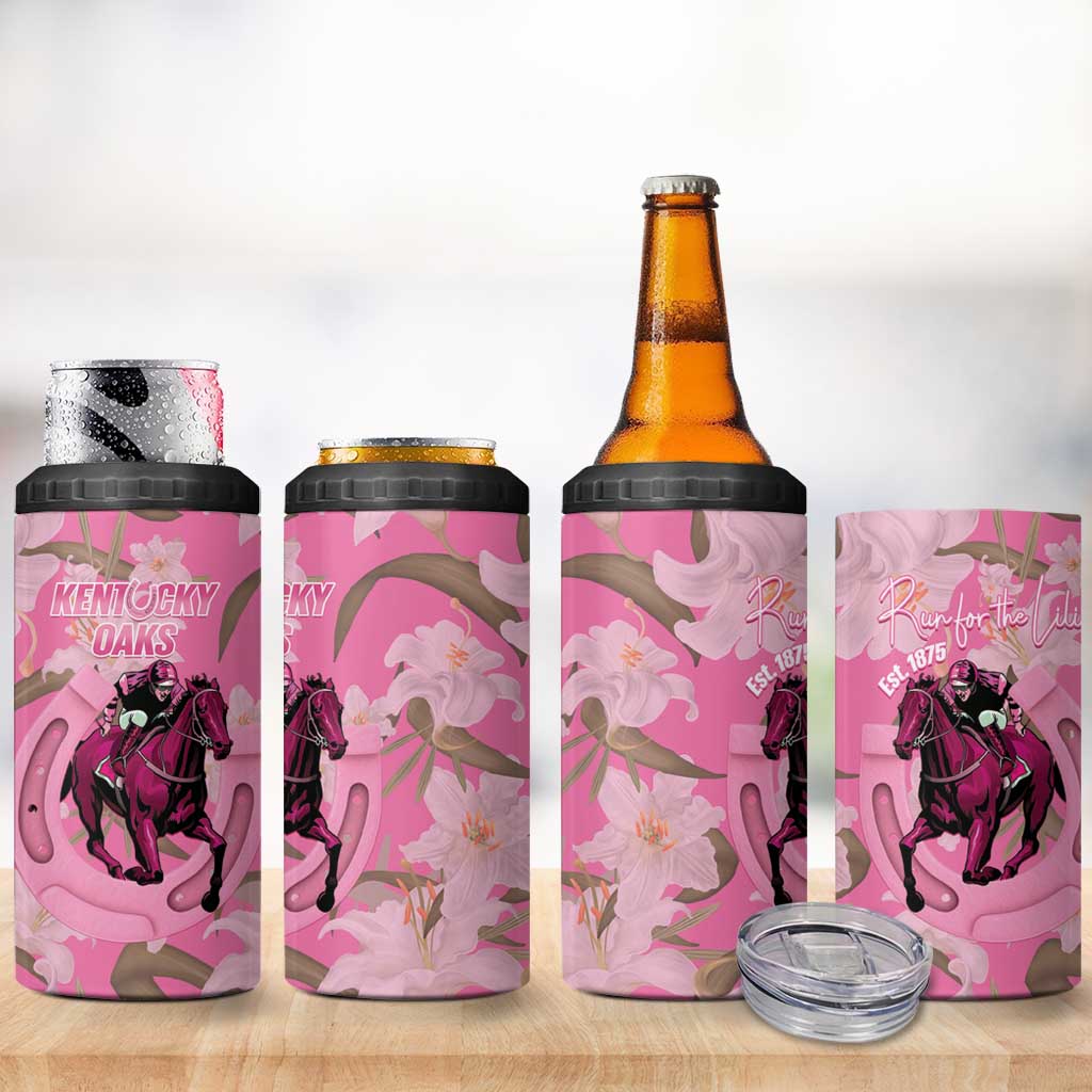 Kentucky Horse Racing Oaks 4 in 1 Can Cooler Tumbler Est 1875 Run For The Lilies