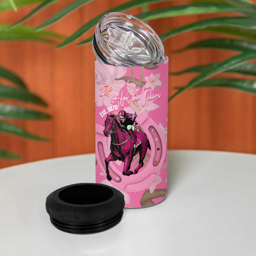 Kentucky Horse Racing Oaks 4 in 1 Can Cooler Tumbler Est 1875 Run For The Lilies