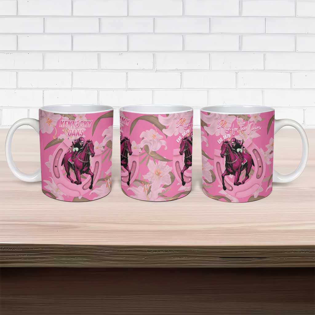 Kentucky Horse Racing Oaks Ceramic Mug Est 1875 Run For The Lilies