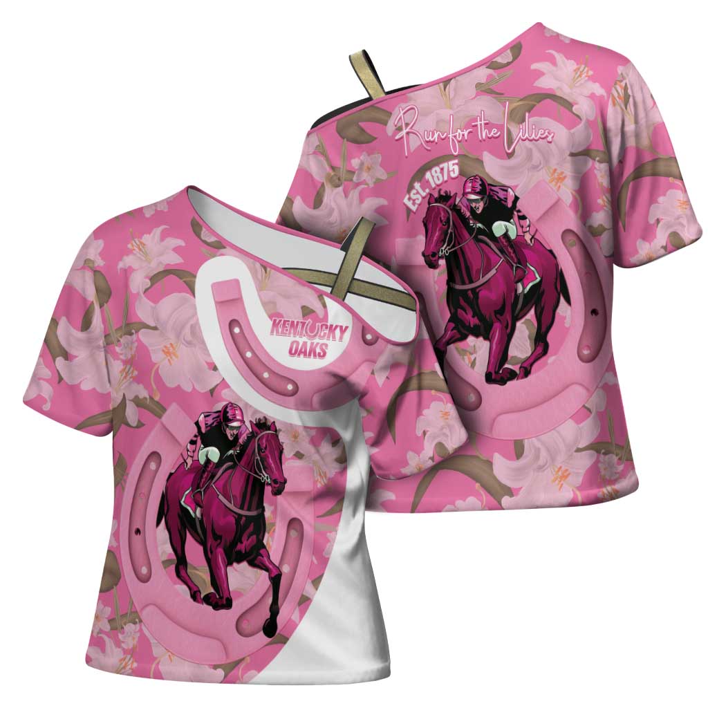 Kentucky Horse Racing Oaks Cross Shoulder Shirt Est 1875 Run For The Lilies