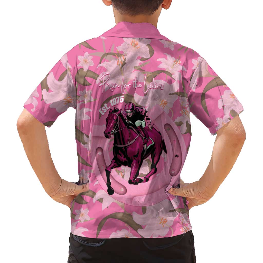 Kentucky Horse Racing Oaks Kid Hawaiian Shirt Est 1875 Run For The Lilies