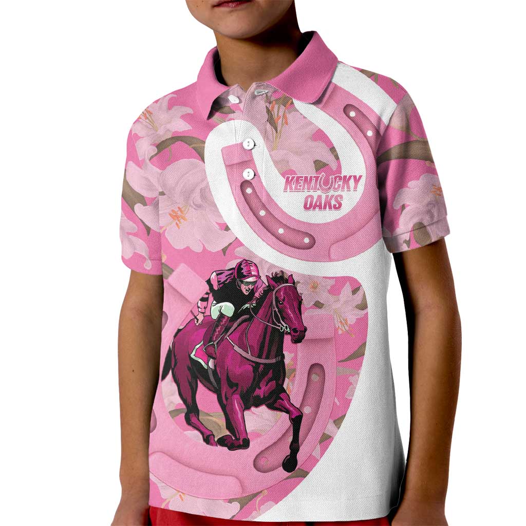 Kentucky Horse Racing Oaks Kid Polo Shirt Est 1875 Run For The Lilies