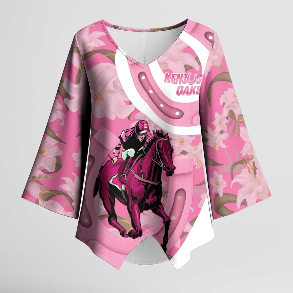 Kentucky Horse Racing Oaks Kimono Sleeve Blouse Est 1875 Run For The Lilies