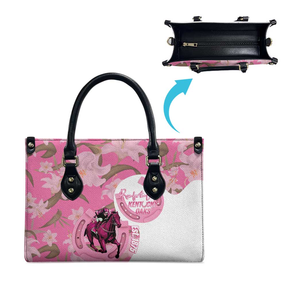 Kentucky Horse Racing Oaks Leather Bag Est 1875 Run For The Lilies