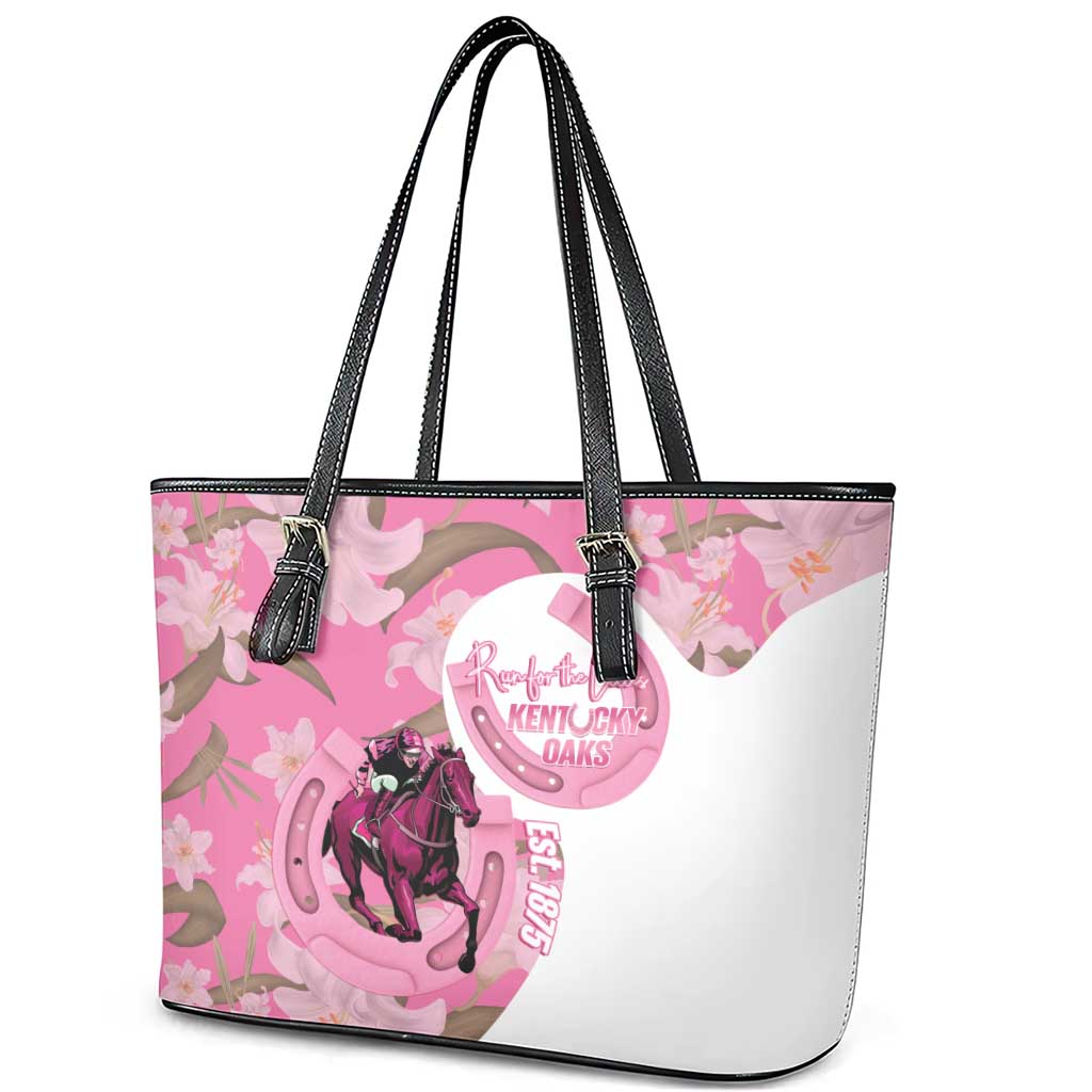 Kentucky Horse Racing Oaks Leather Tote Bag Est 1875 Run For The Lilies