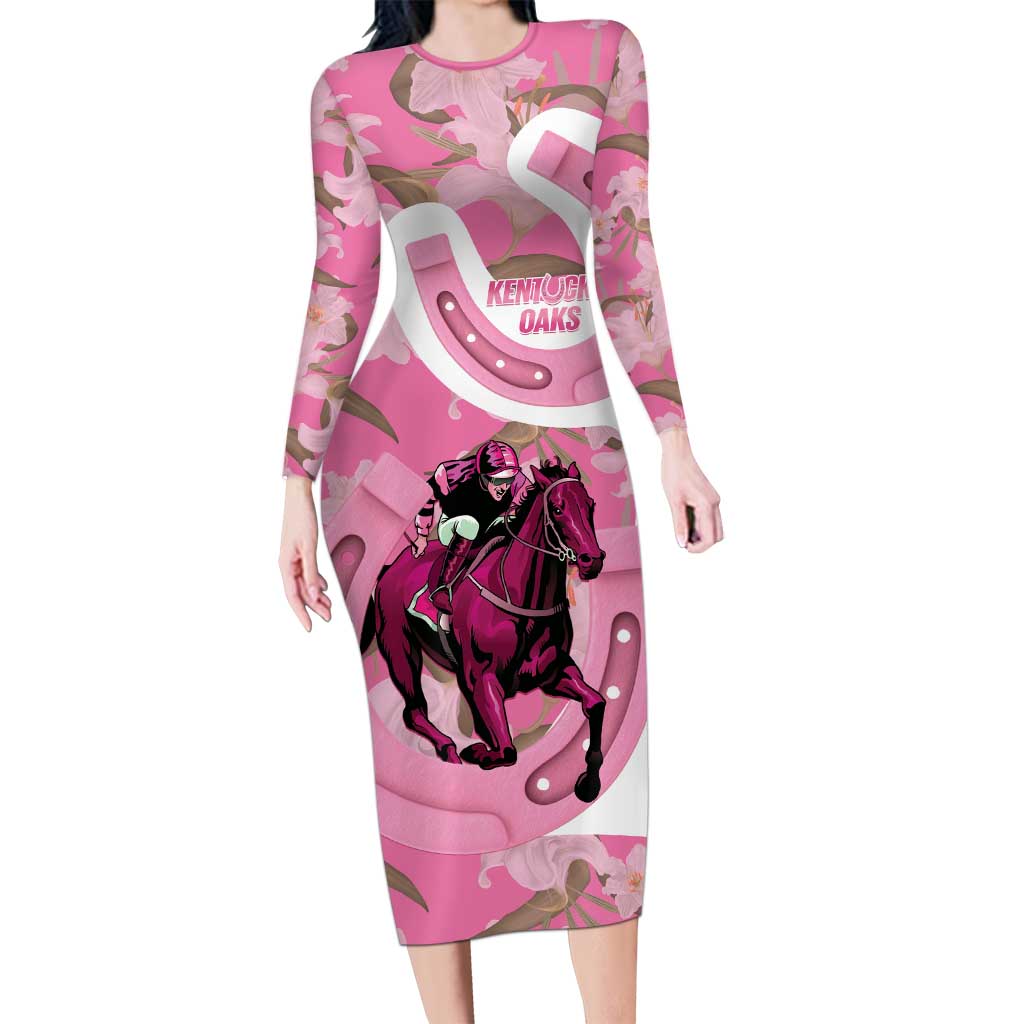 Kentucky Horse Racing Oaks Long Sleeve Bodycon Dress Est 1875 Run For The Lilies