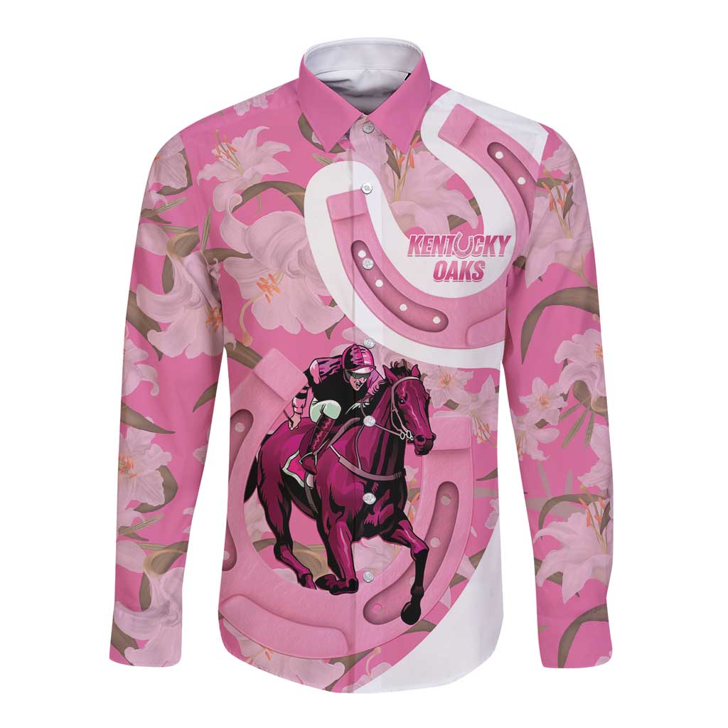 Kentucky Horse Racing Oaks Long Sleeve Button Shirt Est 1875 Run For The Lilies