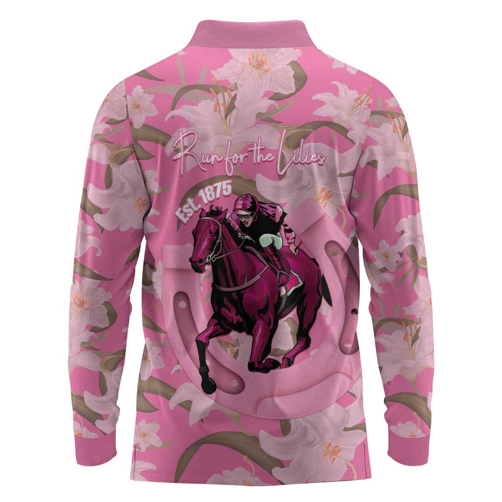 Kentucky Horse Racing Oaks Long Sleeve Polo Shirt Est 1875 Run For The Lilies
