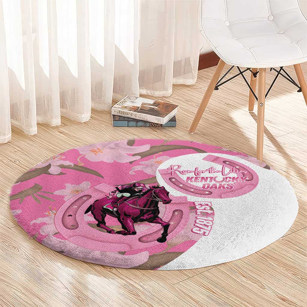 Kentucky Horse Racing Oaks Round Carpet Est 1875 Run For The Lilies