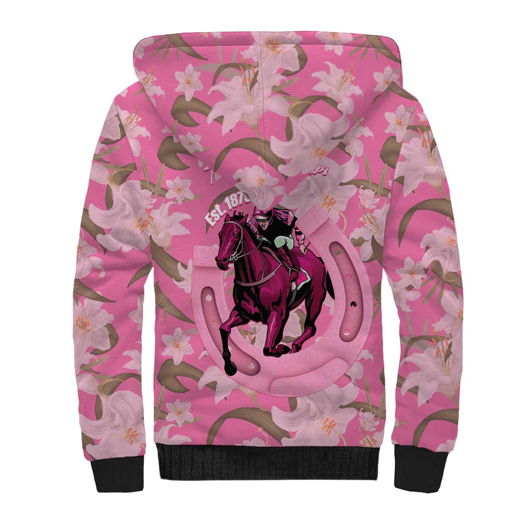 Kentucky Horse Racing Oaks Sherpa Hoodie Est 1875 Run For The Lilies