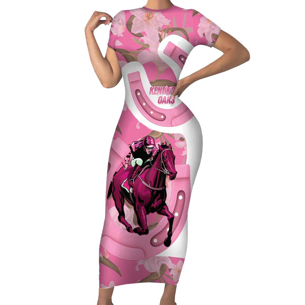 Kentucky Horse Racing Oaks Short Sleeve Bodycon Dress Est 1875 Run For The Lilies