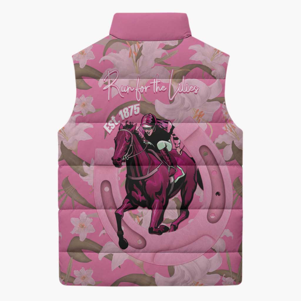 Kentucky Horse Racing Oaks Sleeveless Puffer Jacket Est 1875 Run For The Lilies