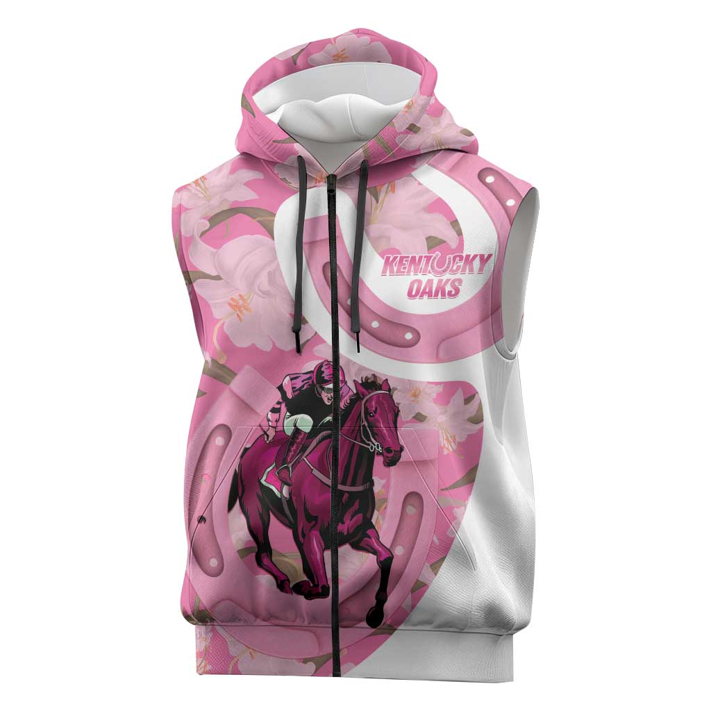 Kentucky Horse Racing Oaks Sleeveless Zip Hoodie Est 1875 Run For The Lilies