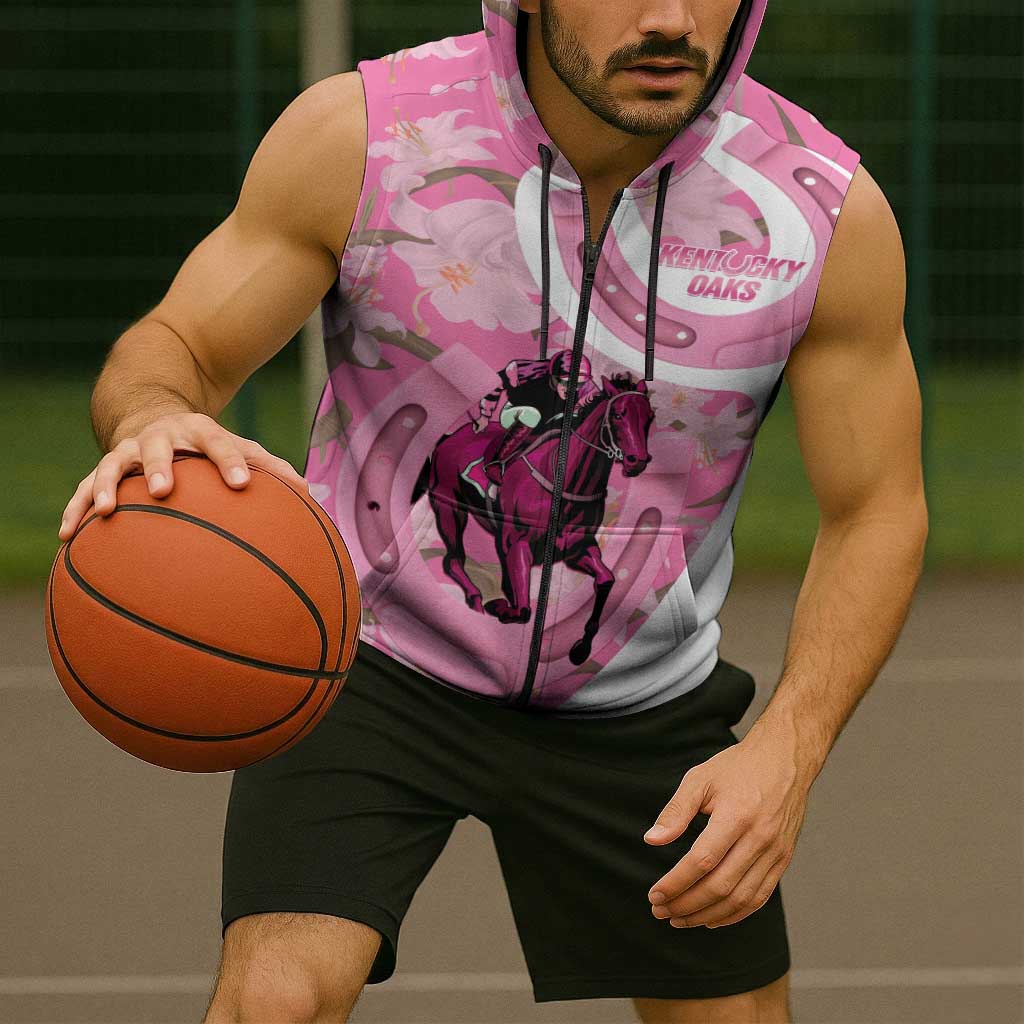 Kentucky Horse Racing Oaks Sleeveless Zip Hoodie Est 1875 Run For The Lilies