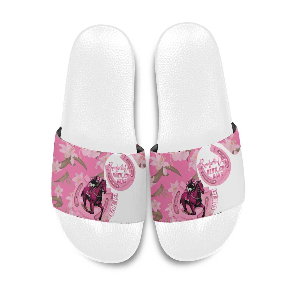 Kentucky Horse Racing Oaks Slide Sandals Est 1875 Run For The Lilies