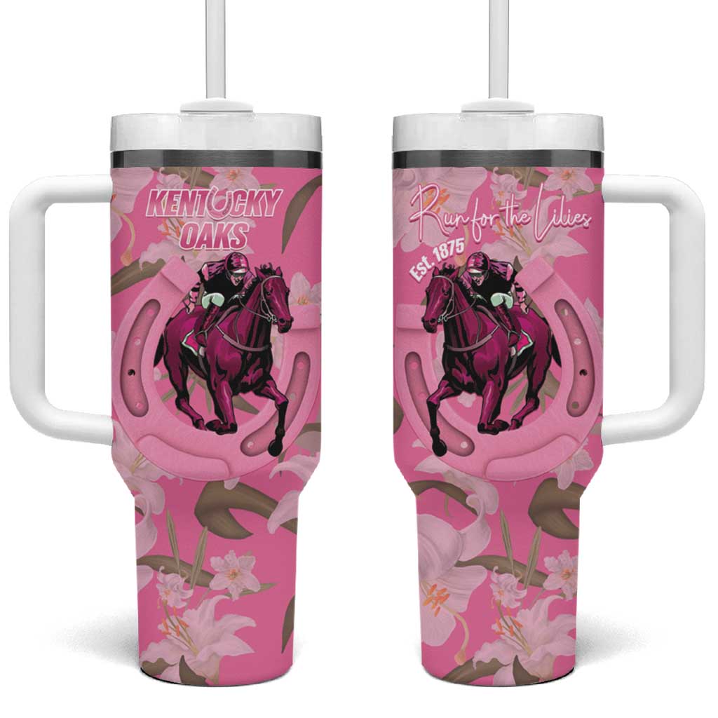 Kentucky Horse Racing Oaks Tumbler With Handle Est 1875 Run For The Lilies