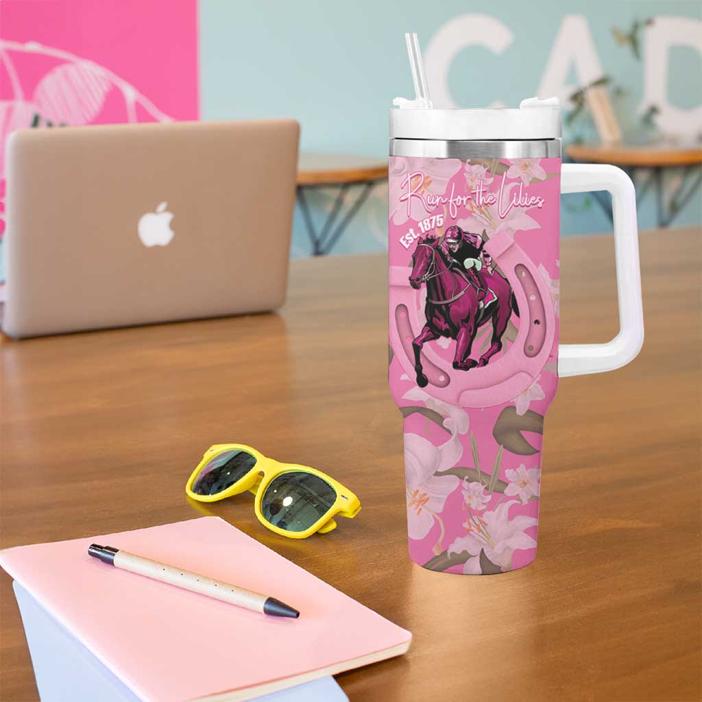 Kentucky Horse Racing Oaks Tumbler With Handle Est 1875 Run For The Lilies