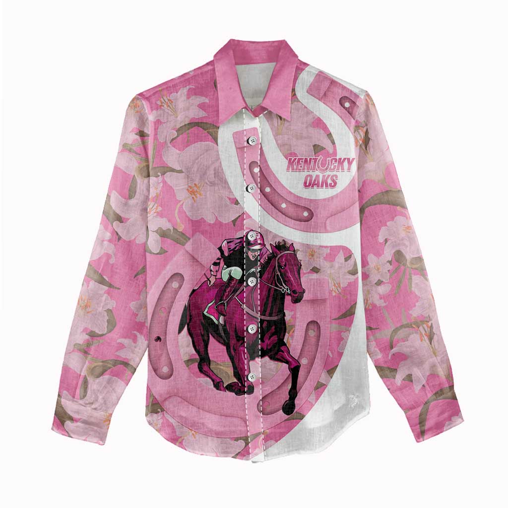 Kentucky Horse Racing Oaks Women Casual Shirt Est 1875 Run For The Lilies