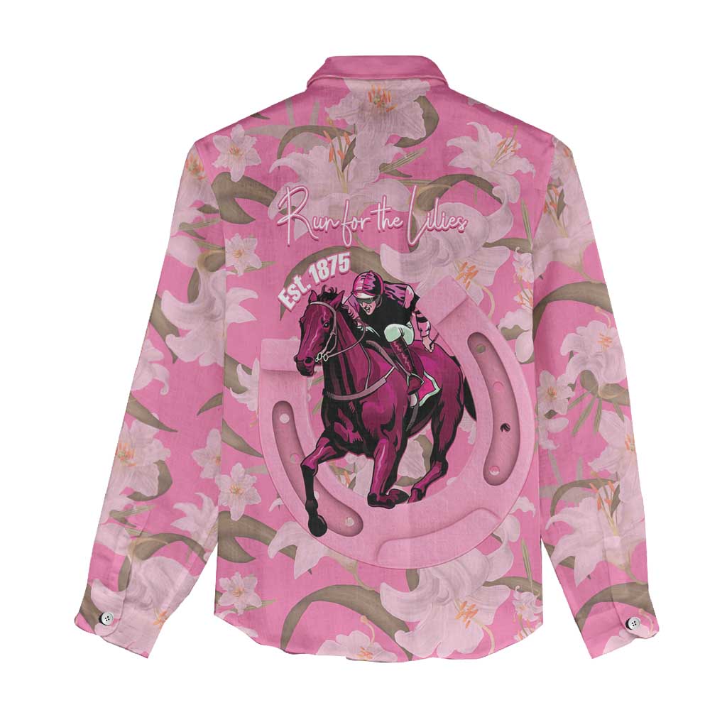 Kentucky Horse Racing Oaks Women Casual Shirt Est 1875 Run For The Lilies