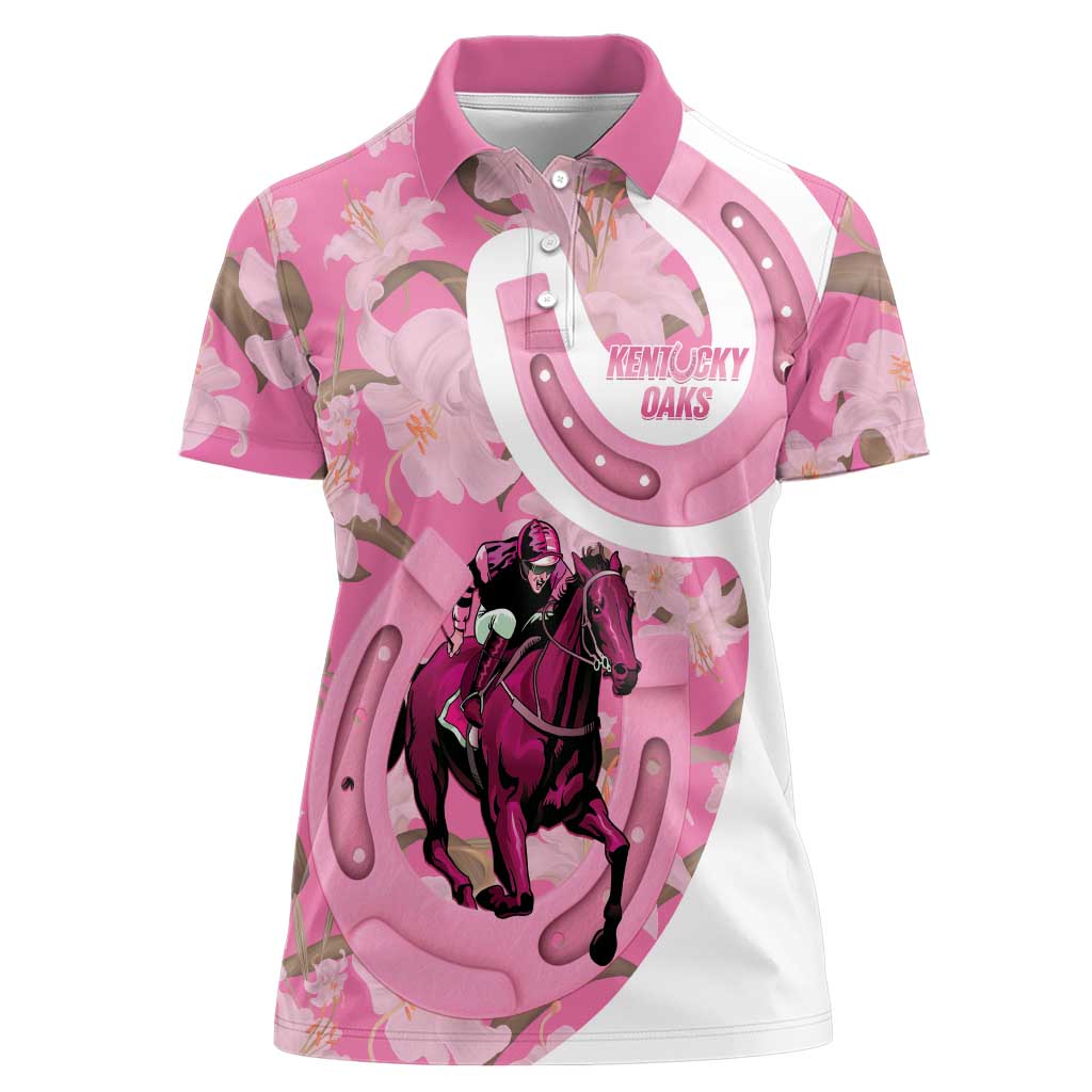 Kentucky Horse Racing Oaks Women Polo Shirt Est 1875 Run For The Lilies