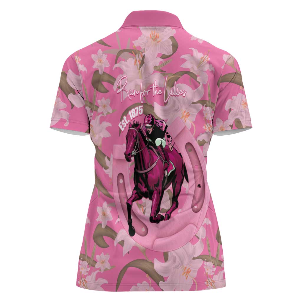 Kentucky Horse Racing Oaks Women Polo Shirt Est 1875 Run For The Lilies